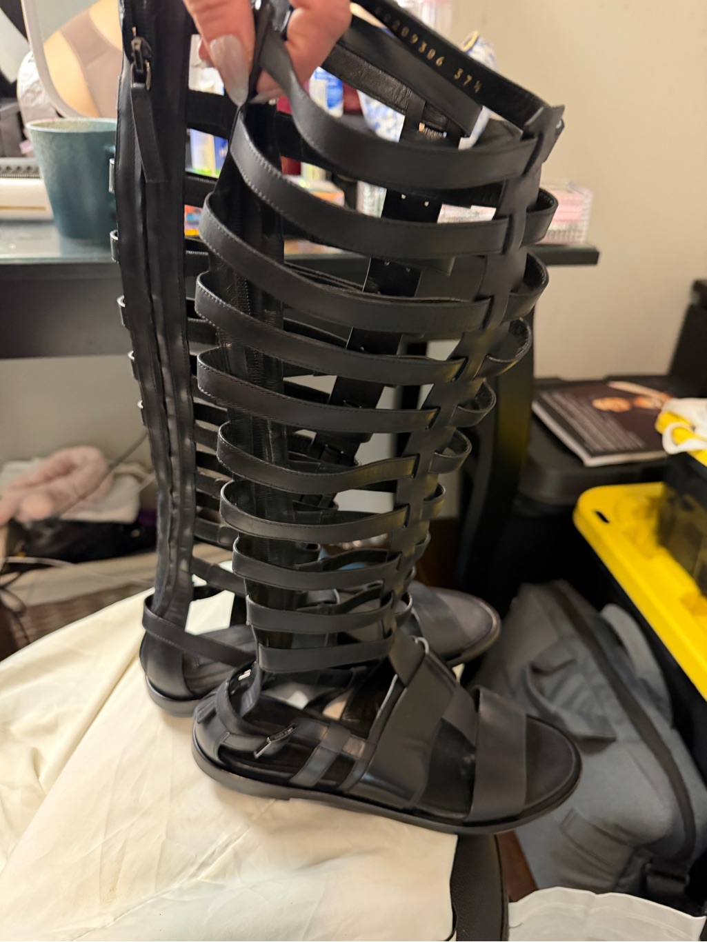 Boss Black Gladiator Knee-High Strappy Sandals